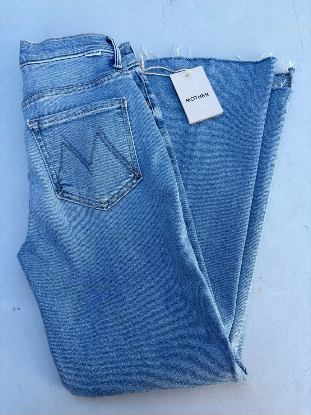 MOTHER Straight-Leg Jeans in Light Blue Wash